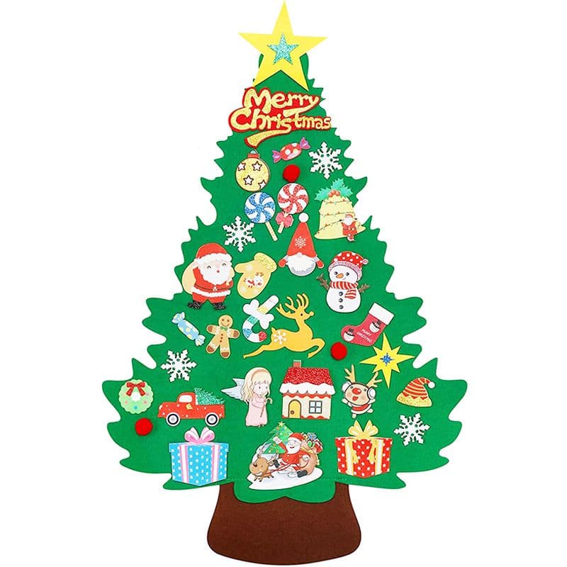 

Фетровая елка Merry Christmas 92х64см 33 игрушки Зеленая