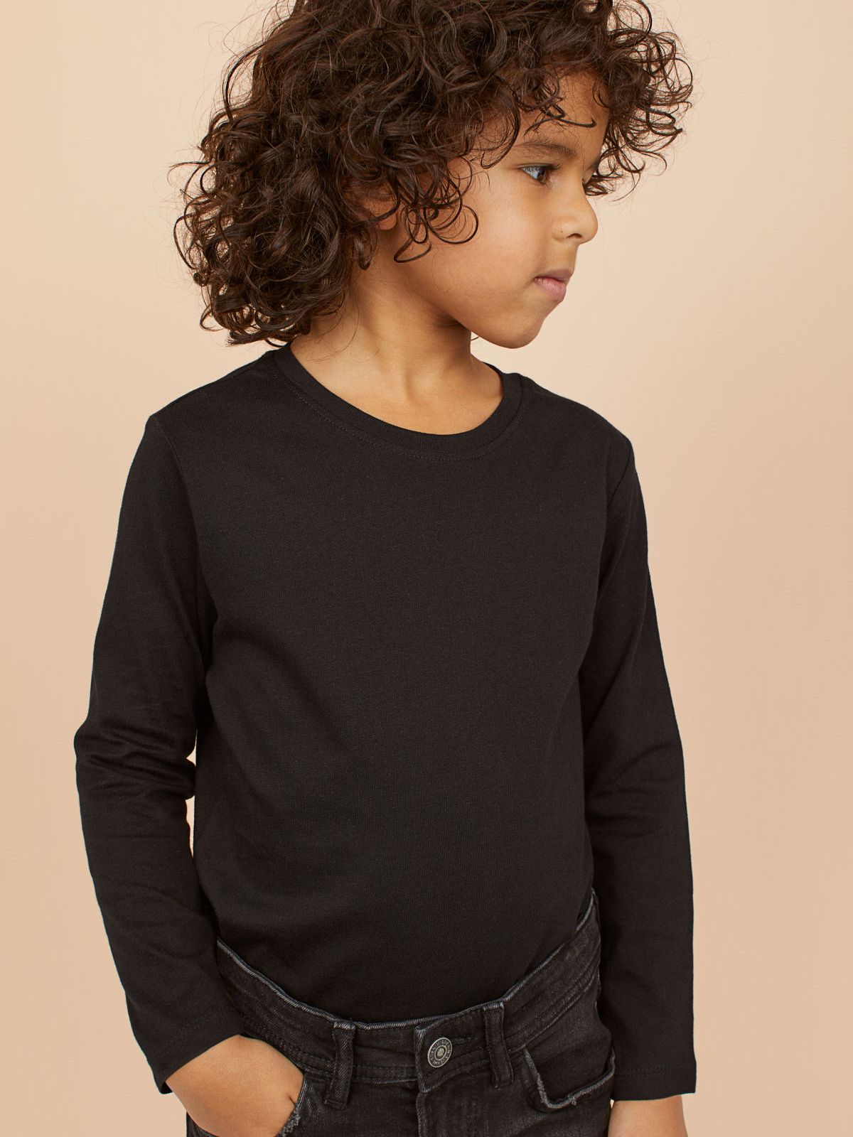 

Футболка с длинными рукавами H&M 06-0566320 001 92 см Черная (СА2000001895993)
