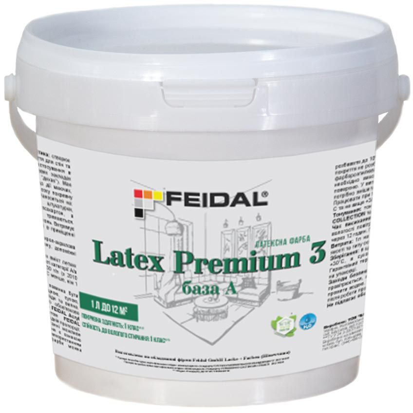 

Латексная краска Feidal Latex Premium 3 база А 10 л (4820232440797)