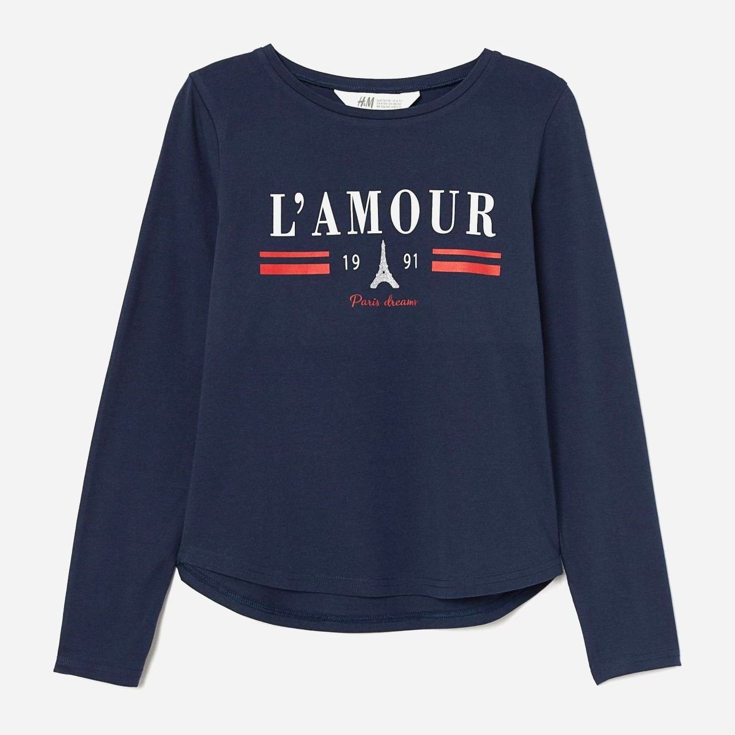 

Футболка с длинными рукавами H&M 12-0757215 001 170 см Темно-синяя (СА2000001896808)