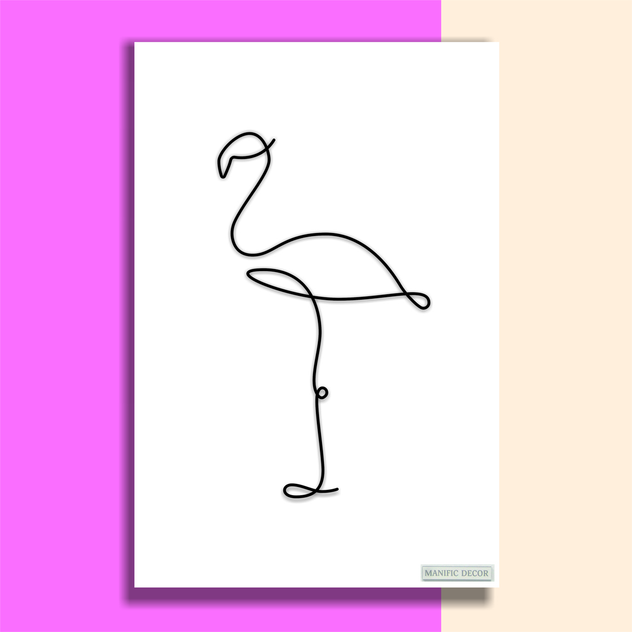 

Картина интерьерная абстрактная настенная арт панно на холсте Manific Decor Wall Art Flamingo / Фламинго 50*70 см