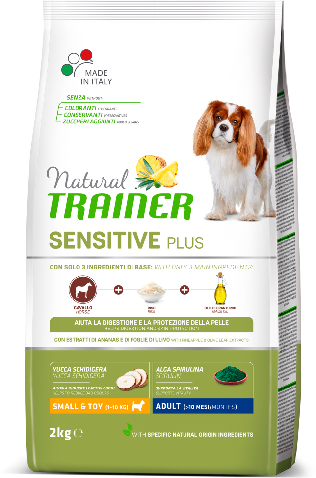 Акція на Сухой корм для собак Natural Trainer Dog Sensitive Plus Adult Mini With Horse с кониной, рисом и маслом 2 кг (8059149252582) від Rozetka UA