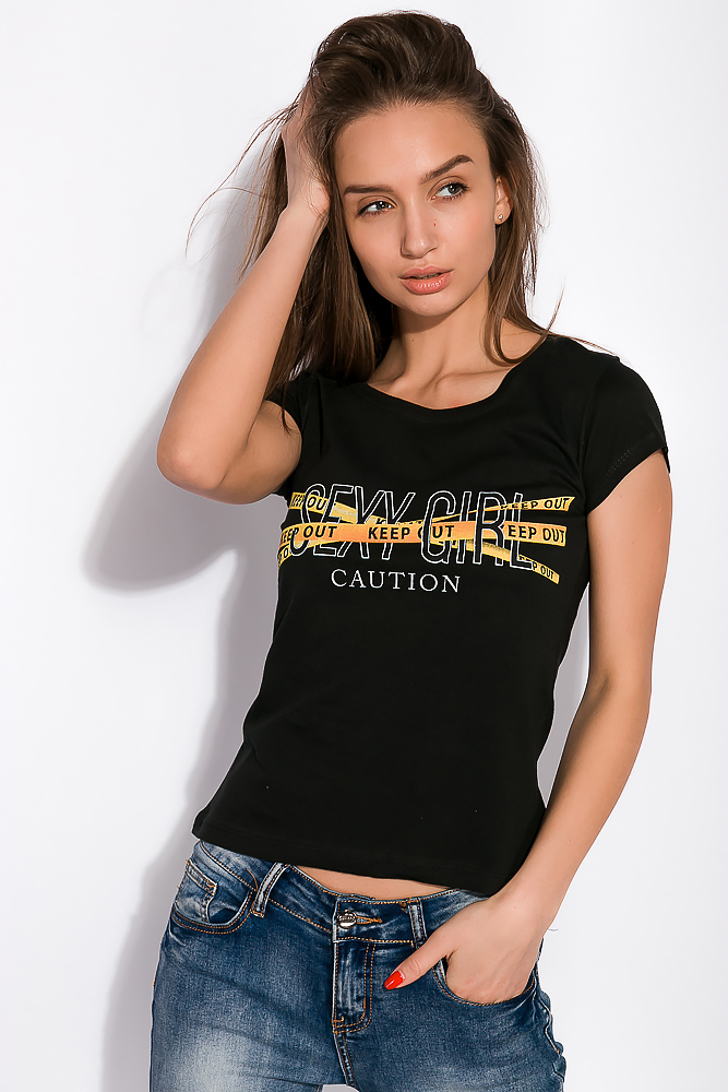 

Футболка с принтом на груди Time of Style 148P333 M Черный