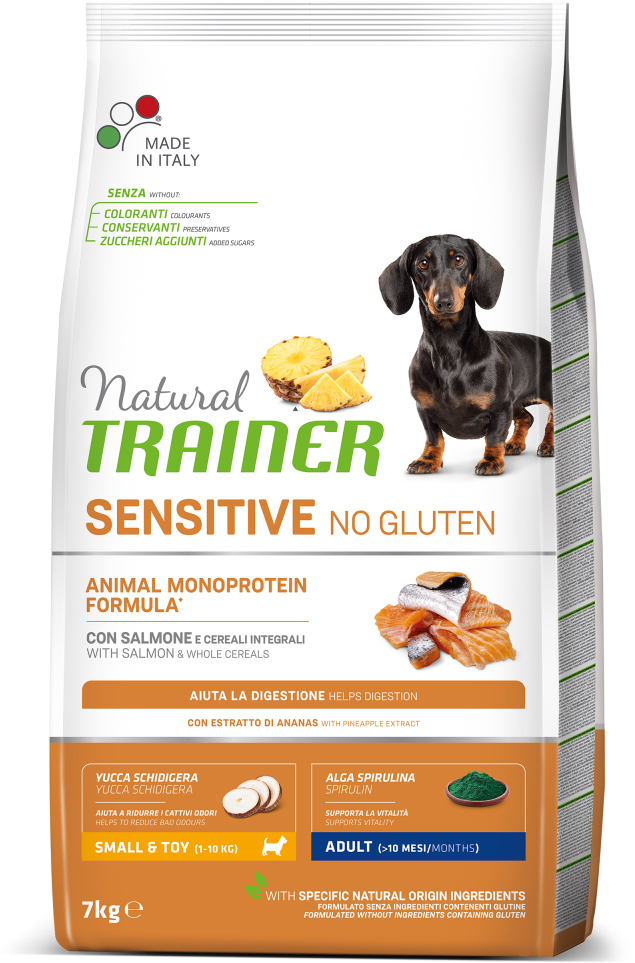 

Сухой корм для собак Natural Trainer Dog Sensitive Adult Mini With Salmon с лососем и цельными зернами 7 кг (8059149252490)