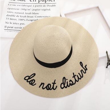 

Шляпа женская черная летняя с широкими полями Do not disturb