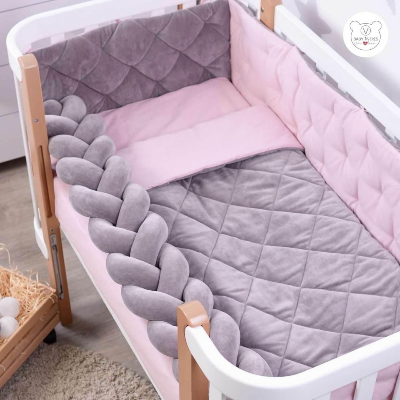 

Постельный комплект в кроватку Baby Veres Velour Taupe-rose 5 единиц