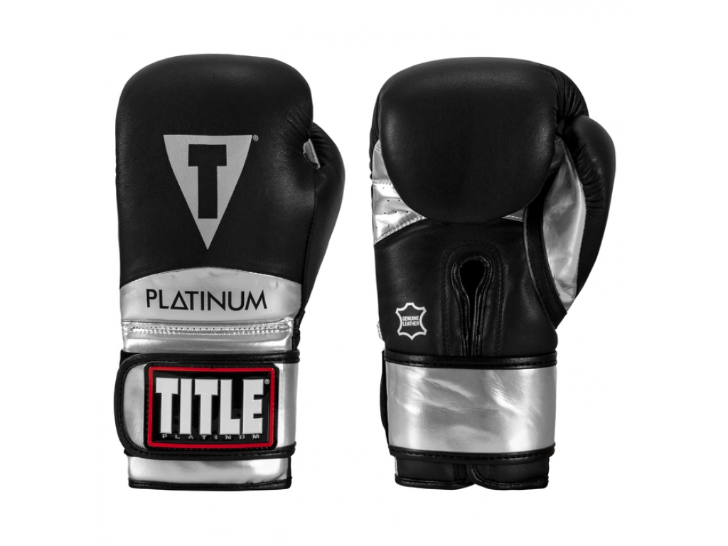 

Перчатки тренировочные TITLE Platinum Momentous Training Gloves 14 унций черный/серебристый (5215)