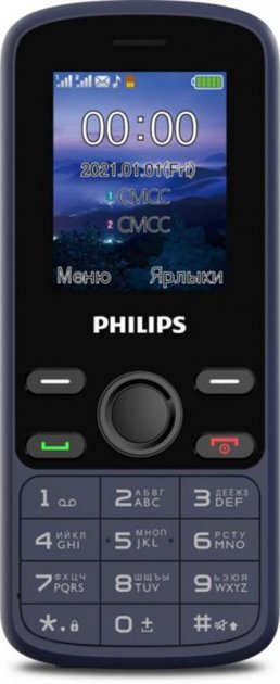 

Телефон Philips E111 синій