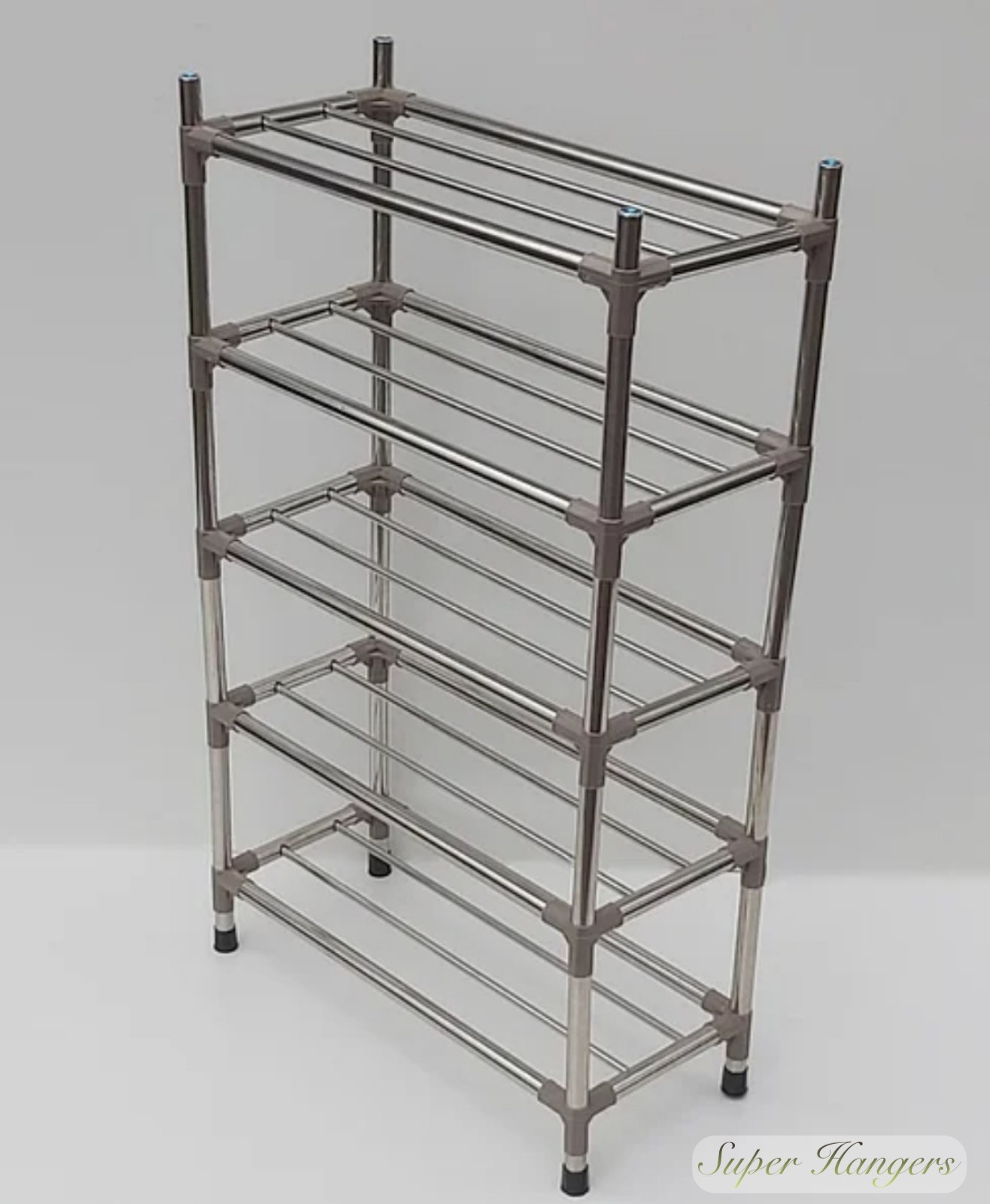

Полка для обуви Shoe Rack MP5 металлическая хромированная усиленная на 5 ярусов.