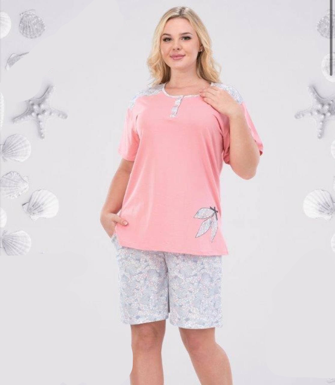 

Женская пижама(шорты + футболка к/р) Bella 8327, Женская пижама(шорты + футболка к/р) Bella 8327 XL