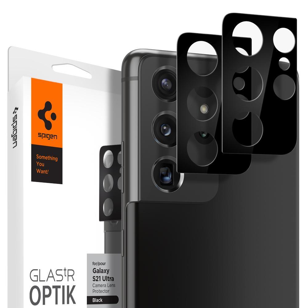 

Защитное стекло Spigen для камеры Samsung Galaxy S21 Ultra Optik Black (2 Pack)
