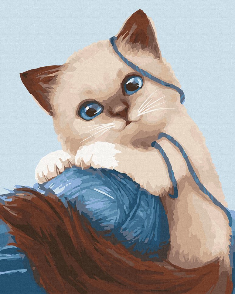 

Картина по номерам / анти-стресс раскраска Art Craft "Игривый котенок" 30*38 см 11627-AC