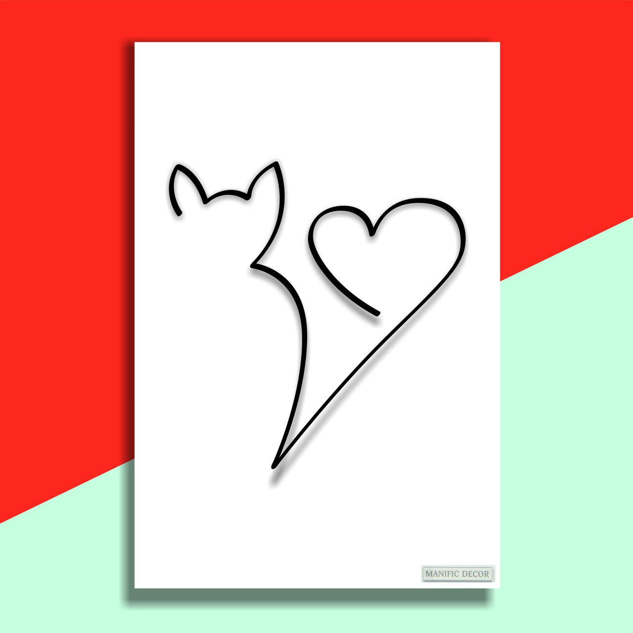 

Картина интерьерная абстрактная настенная арт панно на холсте Manific Decor Wall Art Cat of Love / Кот Любви 50*70 см