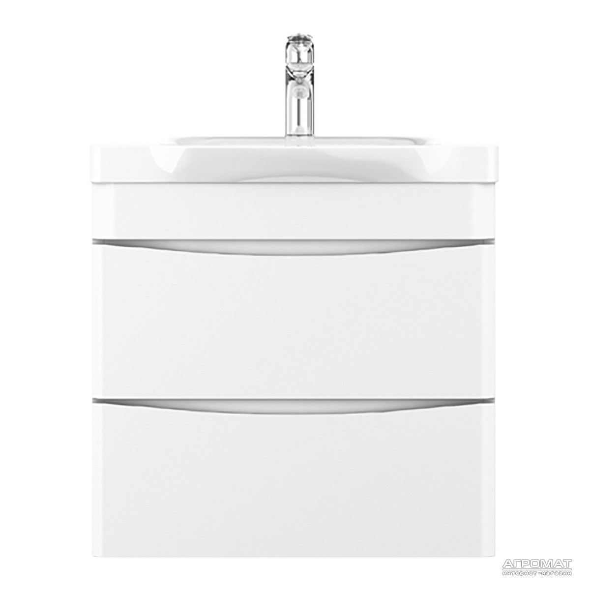 

M80-FHX0652-WC0652-38 LIKE база з раковиною підвісна 65 см, білий глянець (2 пак)