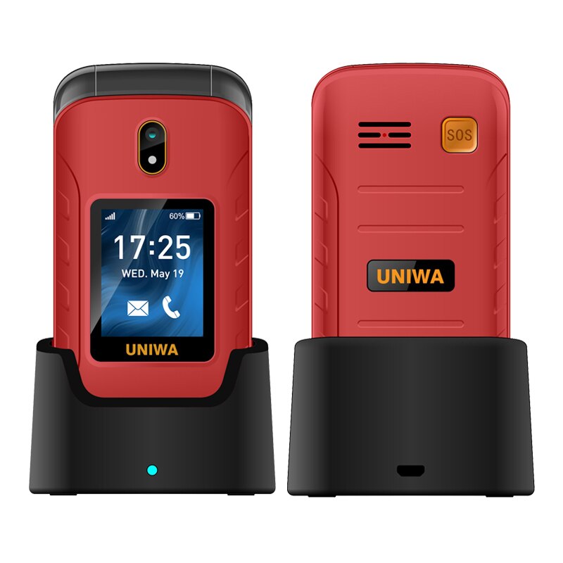 

Мобільний телефон Uniwa V909T red Кнопковий Розкладачка 2,8"/1,77" 2250mAh