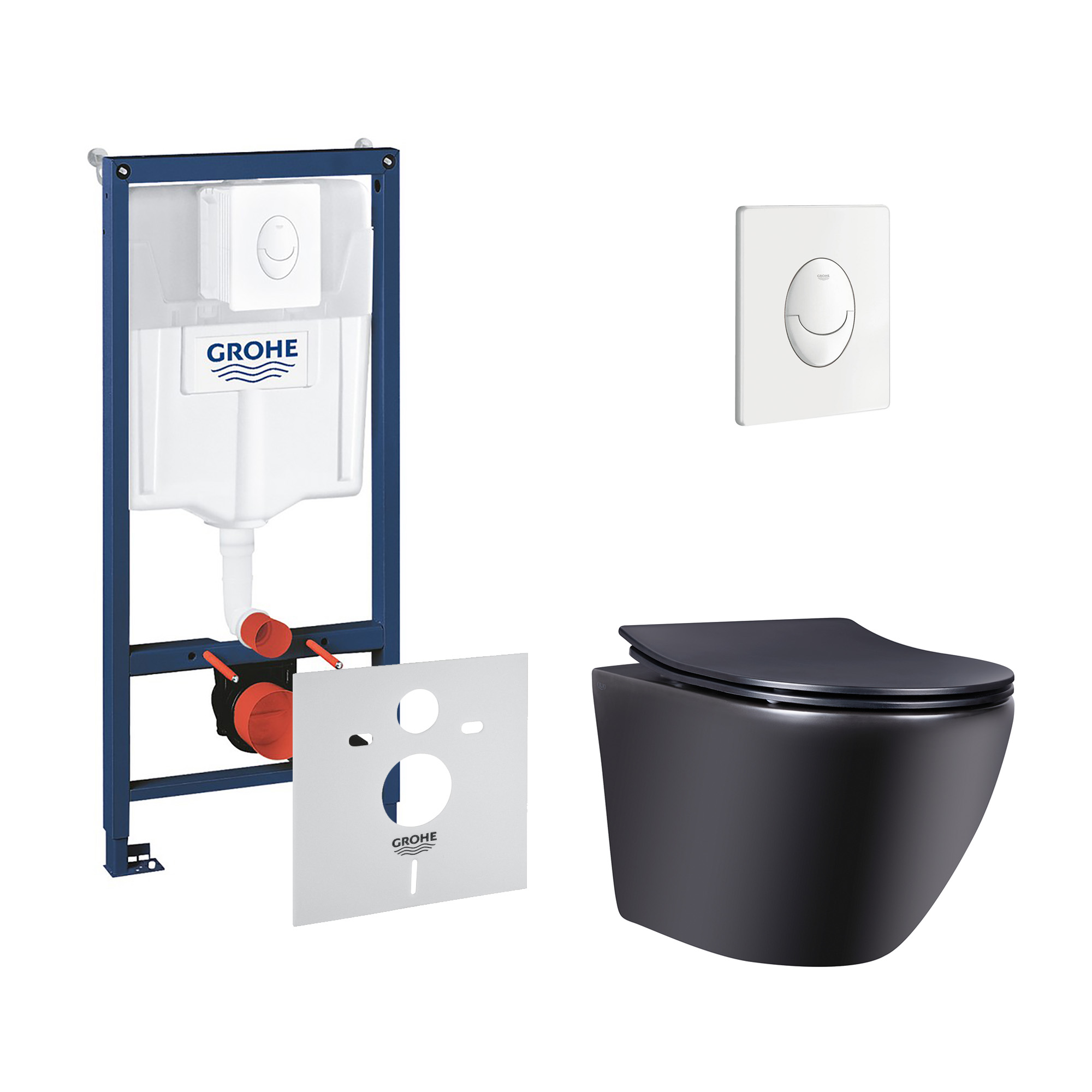 

Набор инсталляция 4 в 1 Grohe Rapid SL 38722001 + унитаз с сиденьем Qtap Robin QT1333046ENRMB