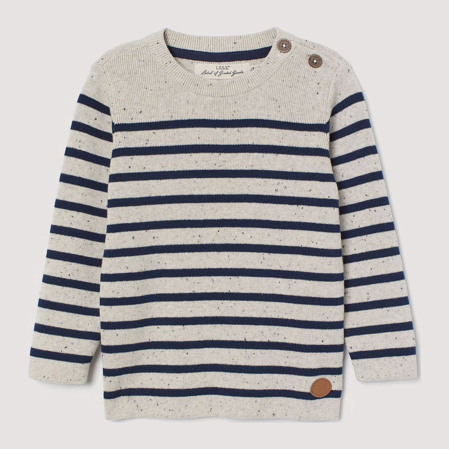 

Джемпер H&M 1406-8448932 80 см Бежево-синий/Полоска