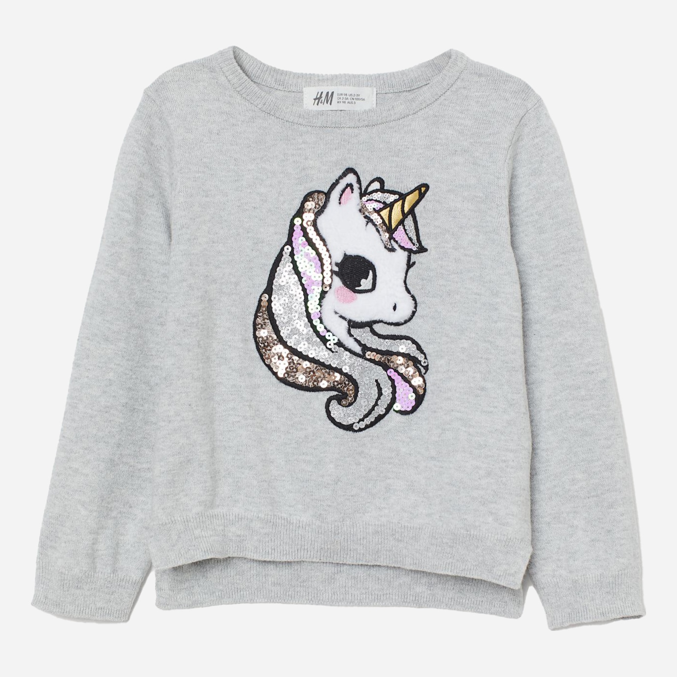 

Джемпер H&M 2011-739889 134-140 см Серый/Единорог (hm06226046085)