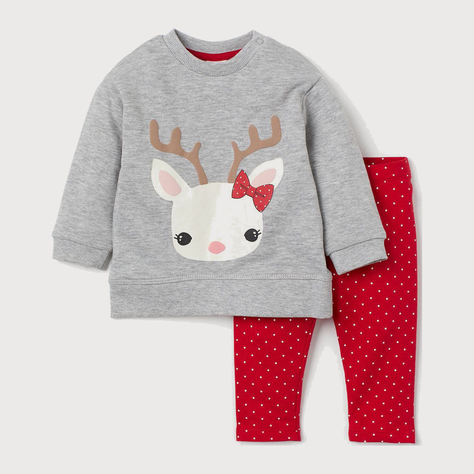 

Комплект (свитшот + леггинсы) H&M 2605-8759502 74 см Серо-красный