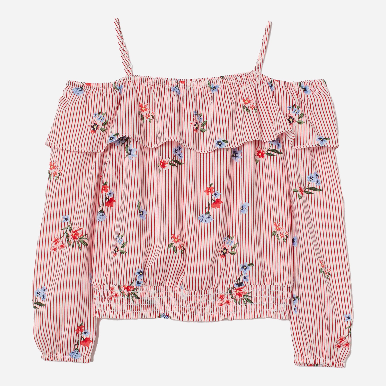 

Блуза H&M 905-8134151 146 см Бело-красный/Полоска