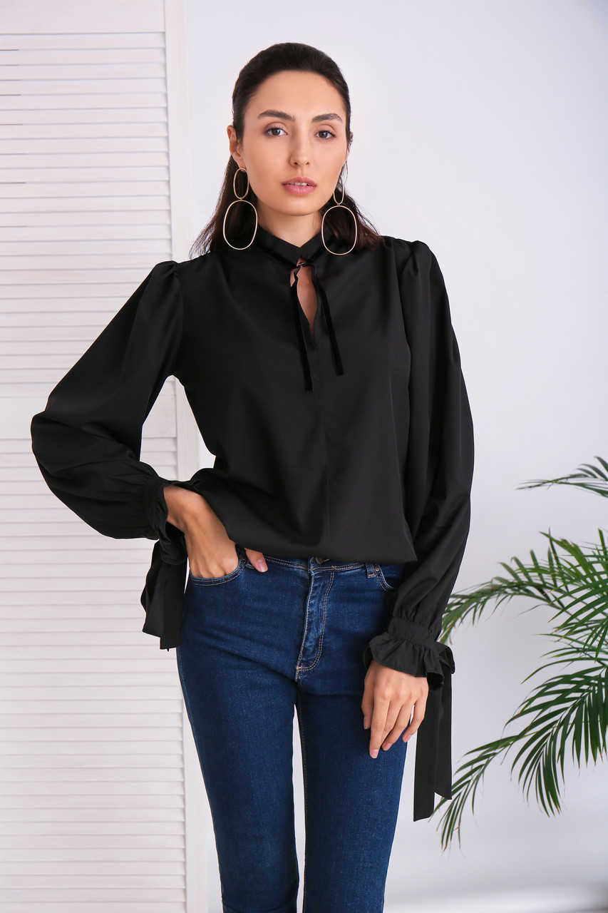 

Блуза шифоновая Fashion Girl "Mentola" - черный, Блуза шифоновая Fashion Girl "Mentola" 42-44 черный