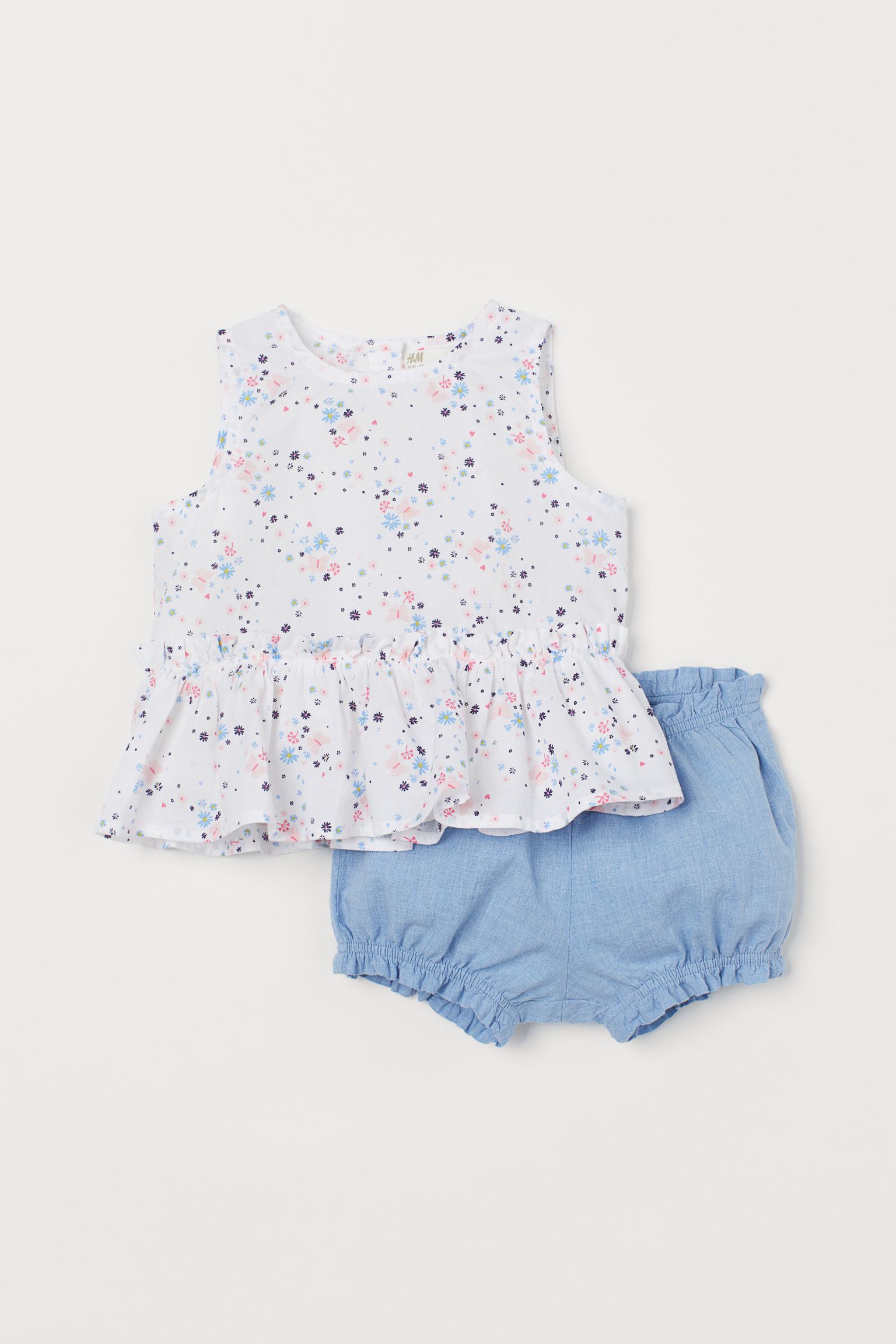 

Комплект (платье, трусики) H&M 92см голубой, белый 1512744533