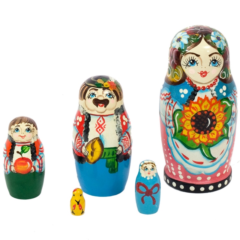 

Матрешка большая «Семейка с подсолнухом» HandMade Present Ручная работа
