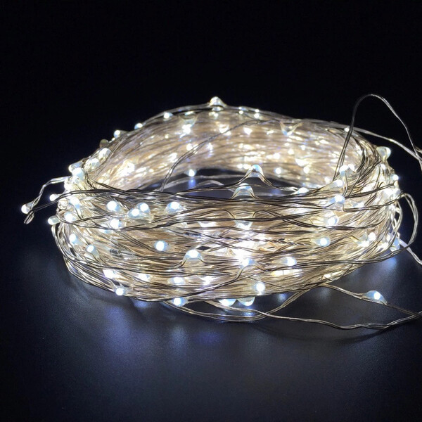 

Светодиодная гирлянда нить Капли росы на 100 Led (10м) электрическая белая: