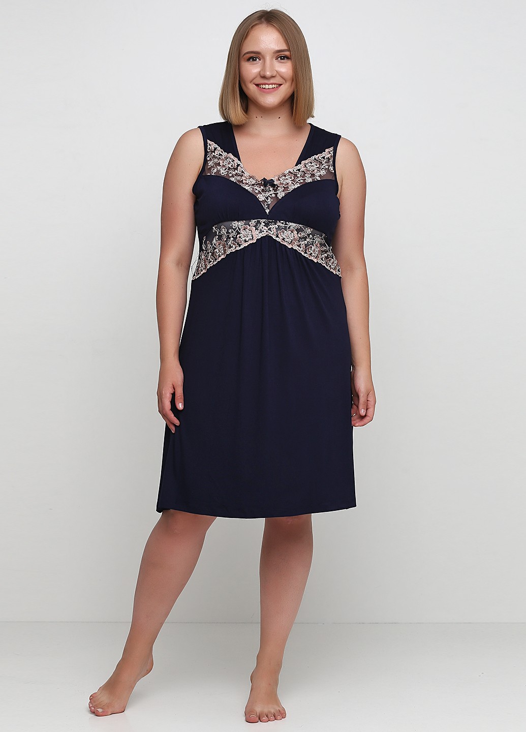 

Ночная рубашка женская Cotpark  темно-синяя (10334-В, Ночная рубашка женская Cotpark 2XL темно-синяя (10334-В)