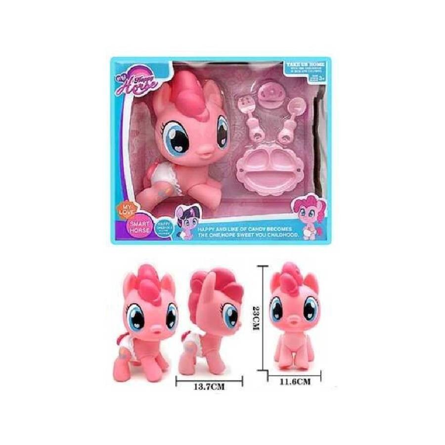 

Фигурка Пони-пупс My happy horse Star Toys розовый с набором посудки Арт. АТ19