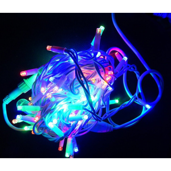 

Светдиодная гирлянда уличная нить (String-light) 20 метров 200 led Мульти (Белый провод)