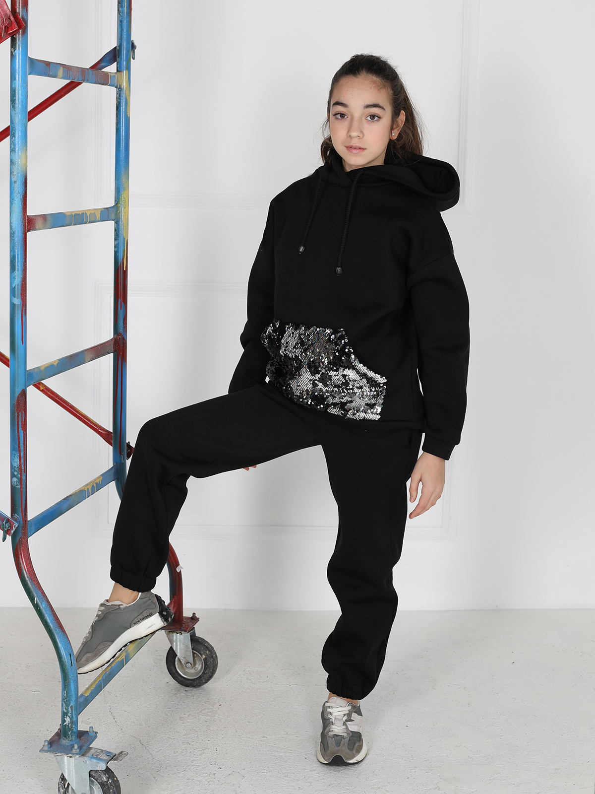 

Спортивный костюм (худи + брюки) ISSA PLUS CD-480 146 см Черный