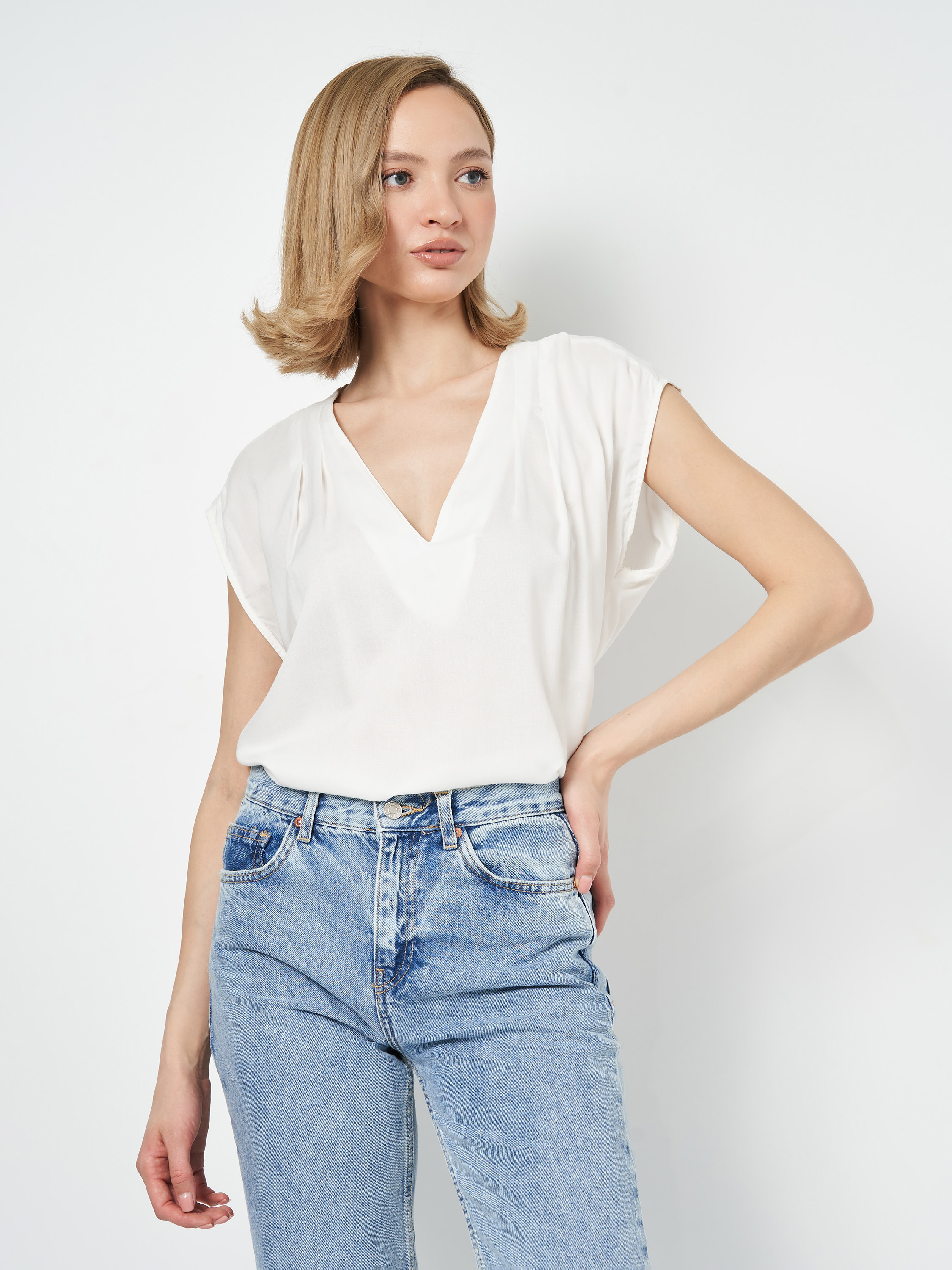 

Блузка H&M 7532370log  Белая, Блузка H&M 7532370log 34 Белая