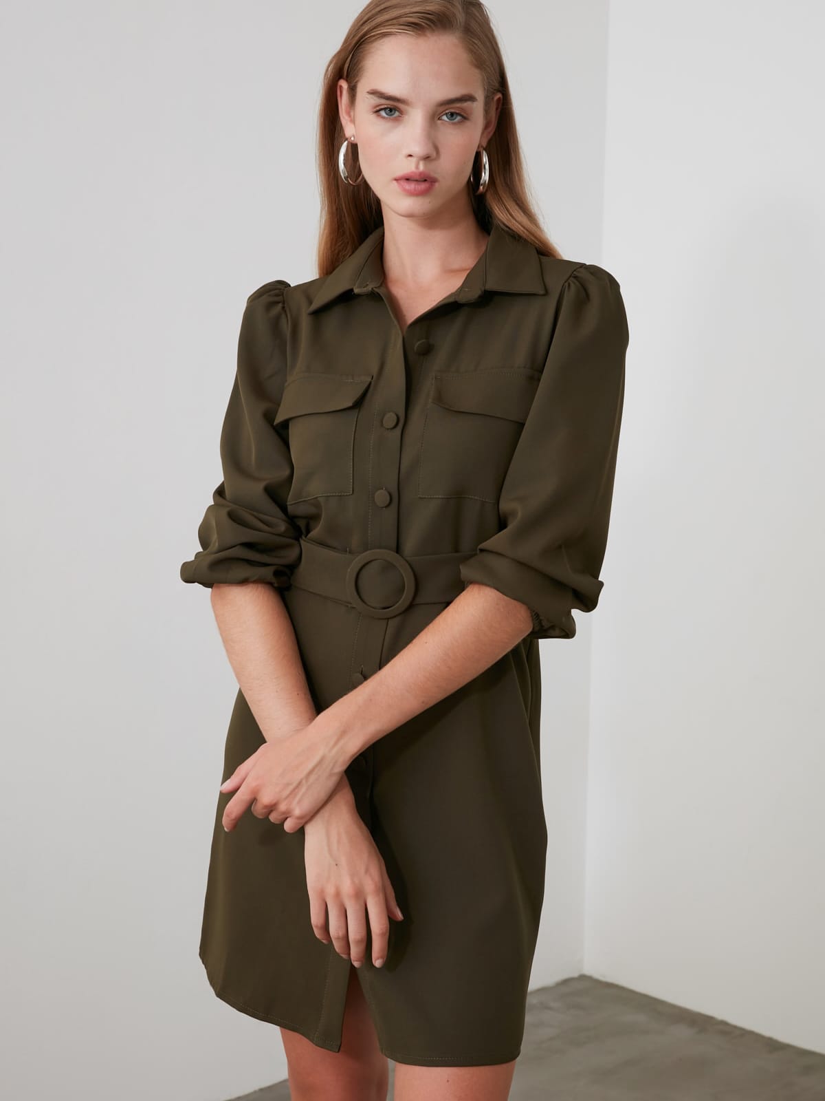 

Платье Trendyol TWOAW21EL1129  Khaki, Платье Trendyol TWOAW21EL1129 40 Khaki