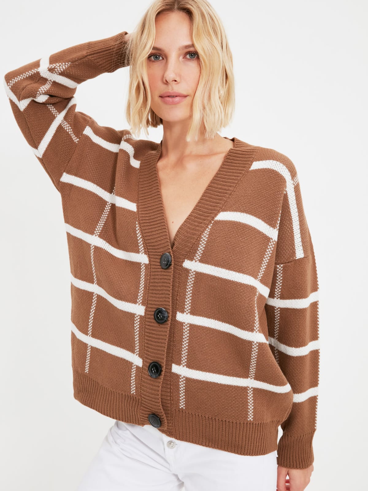 

Кардиган Trendyol TWOAW22HI0324  Camel, Кардиган Trendyol TWOAW22HI0324 M Camel