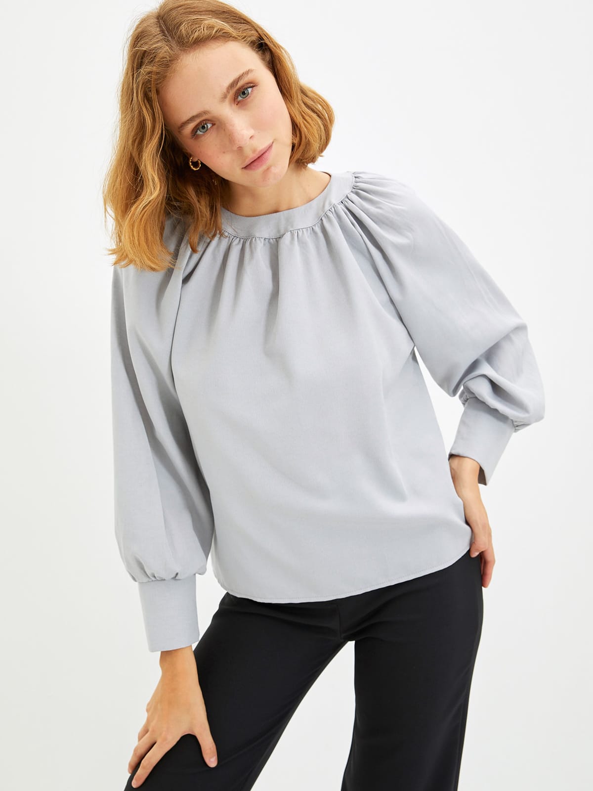 

Блузка Trendyol TWOAW22BZ0353  Gray, Блузка Trendyol TWOAW22BZ0353 38 Gray
