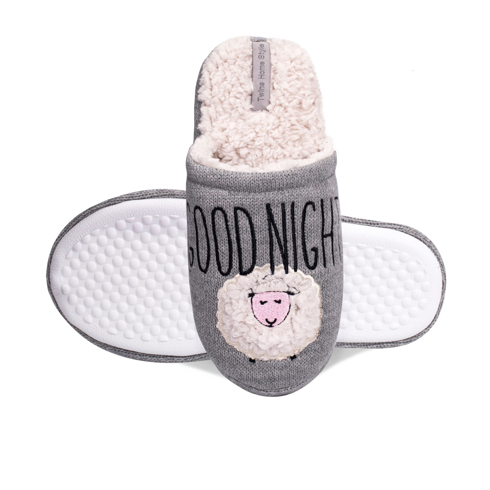 

Капці домашні жіночі з вишивкою GOOD NIGHT TWINS 6409 36-37 Сірий,