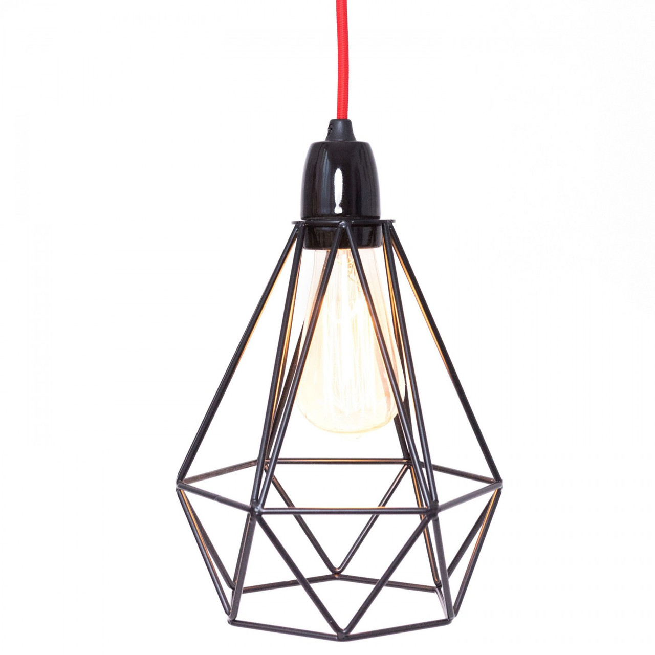 

Настольный светильник FilamentStyle Diamond 1, E27, 60Вт, 28x18x18 см черный, красный