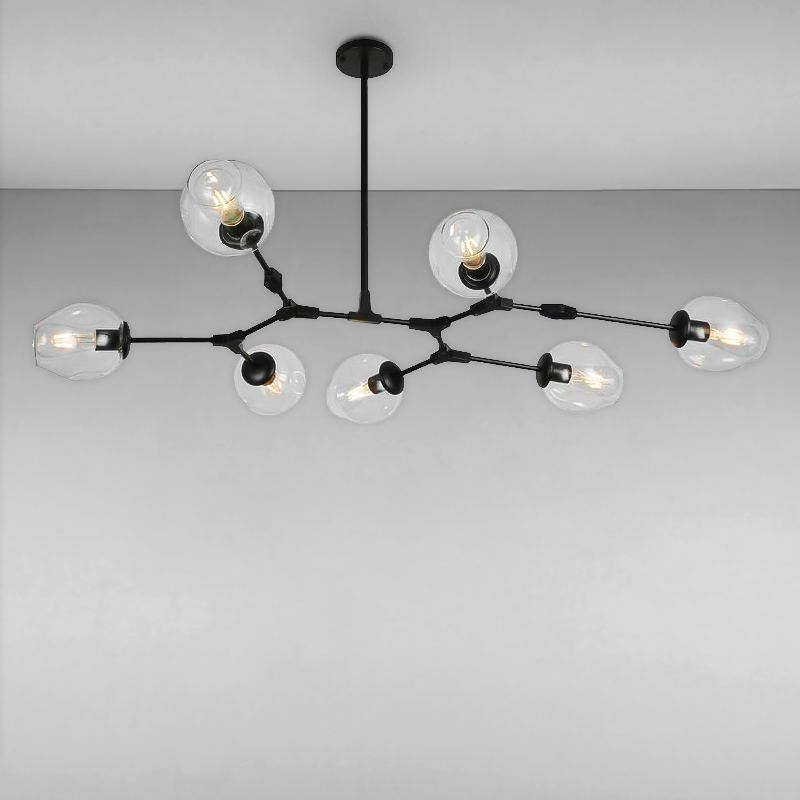 

Люстра молекула подвесная Light House LS-17085-7 BK+CL черная