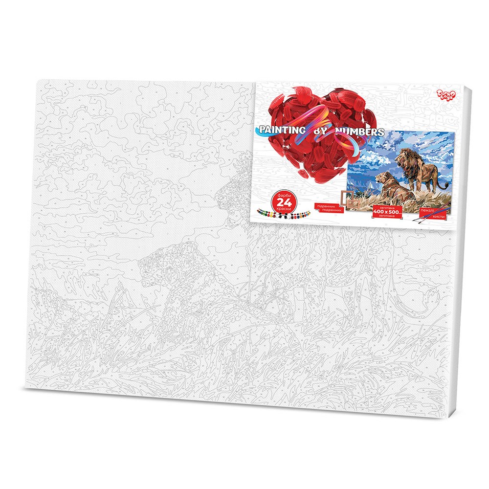 

Картина по номерам №7 "Львы" 40*50см, серия 2, в термопакете Danko Toys KpNe-40x50-02-07