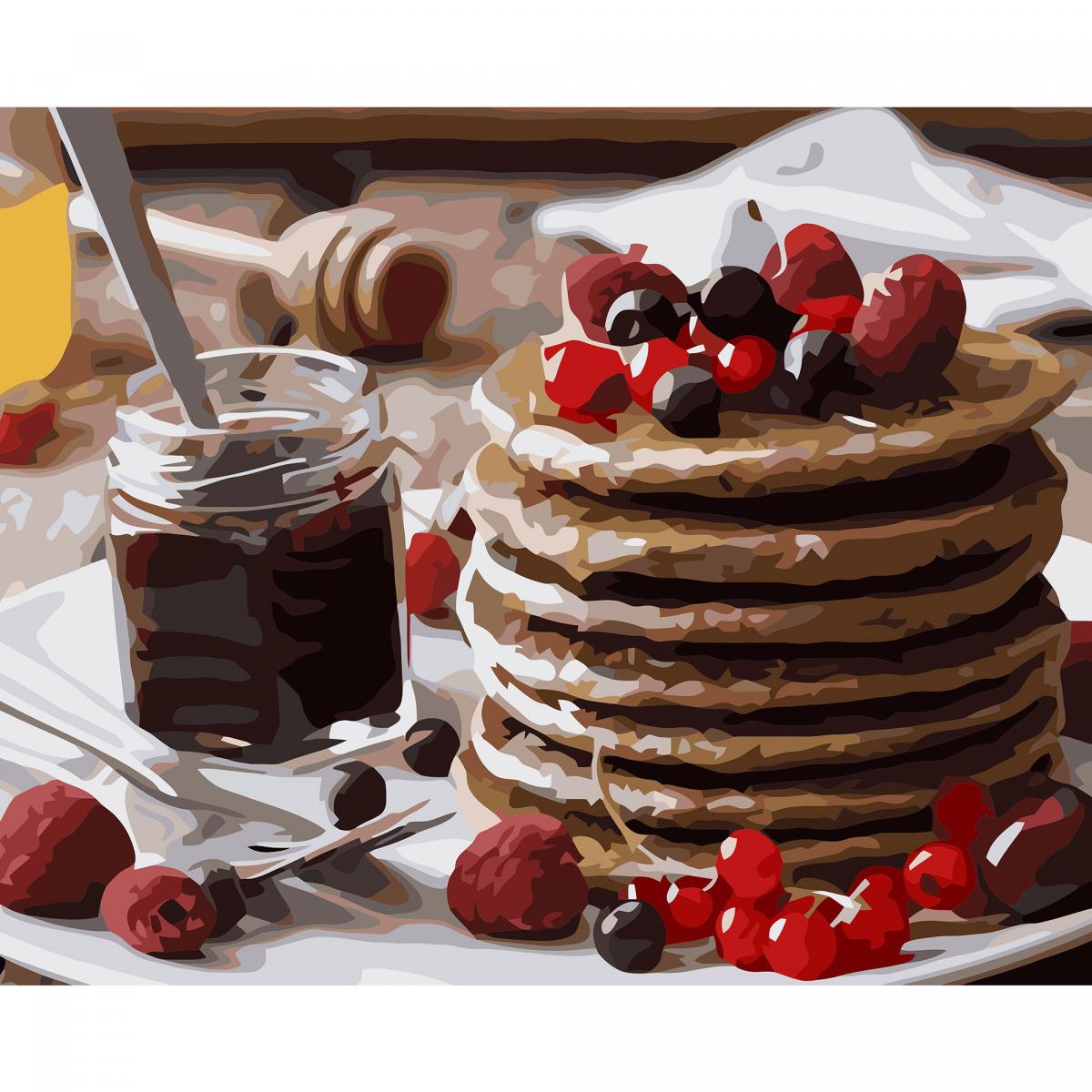 

Набір для розпису по номерах VA-3193 "Солодкі млинці", розміром 40х50 см