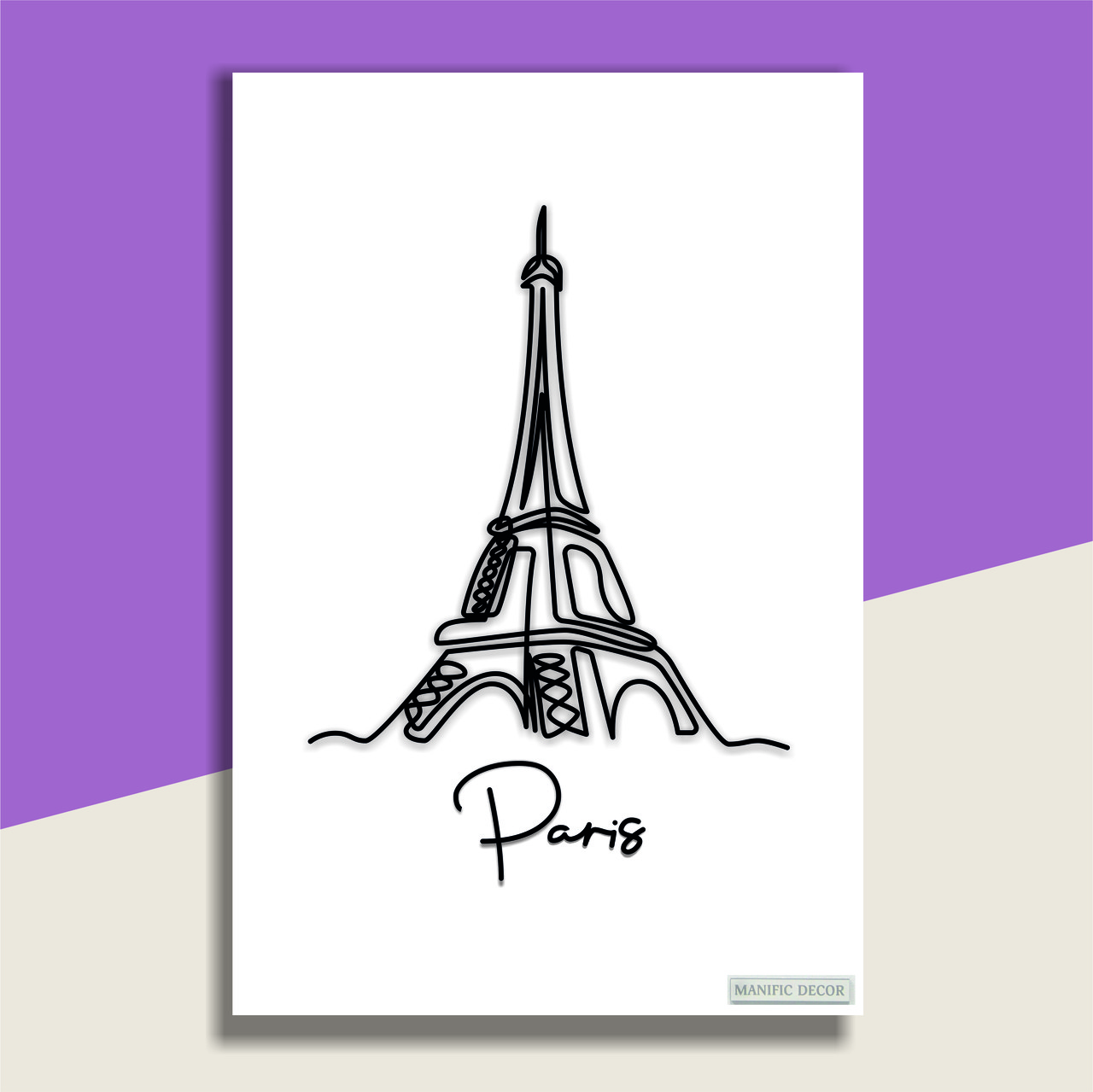 

Картина интерьерная абстрактная настенная арт панно на холсте Manific Decor Paris / Париж 60*80 см