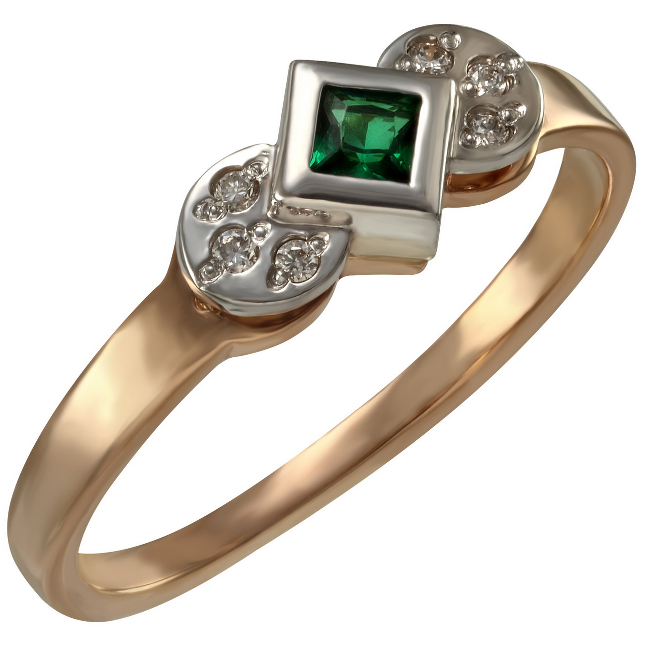 

Золотое кольцо с бриллиантами и изумрудами Tango Jewellery Company 752645 размер 16