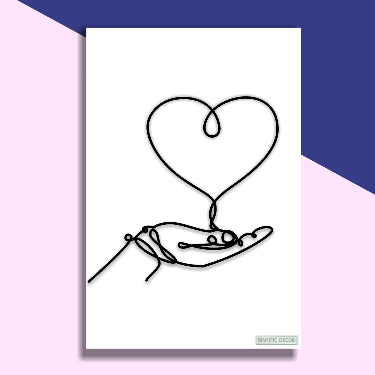 

Картина интерьерная абстрактная настенная арт панно на холсте Manific Decor Heart in handsp / Сердце в ладонях 70*90 см