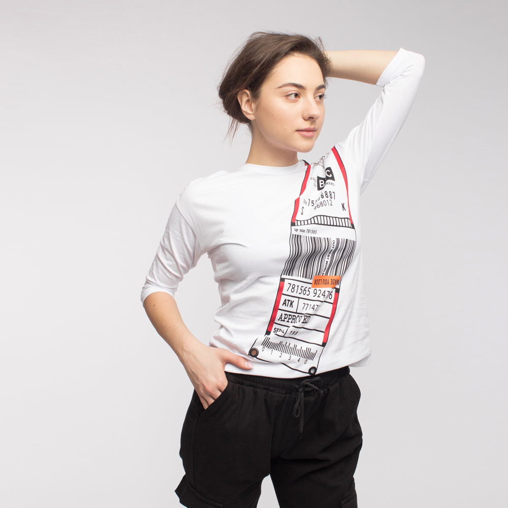 

Футболка з довгим рукавом MDG fashion  білий, Футболка з довгим рукавом MDG fashion M білий