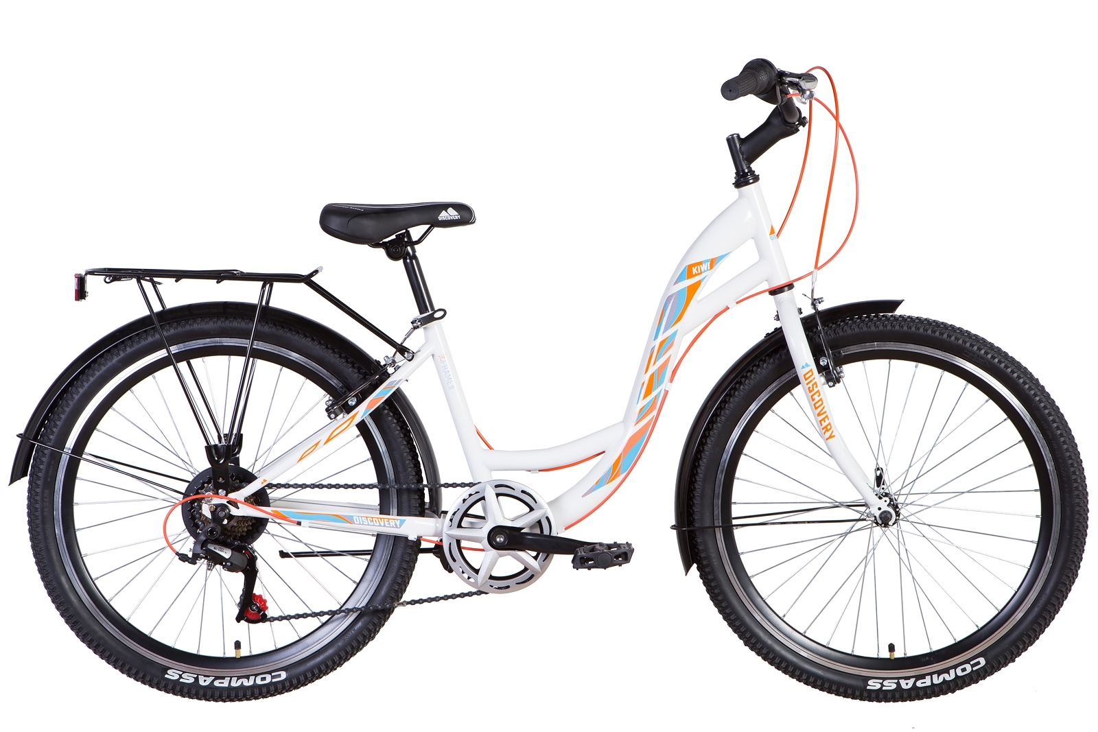 

Велосипед 24" Discovery KIWI 2021 (бело-оранжевый с синим) Discovery OPS-DIS-24-256