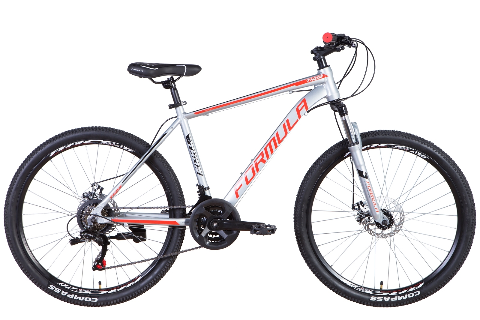 

Велосипед 26" Formula THOR 2021 (серебристо-черный с красным) Formula OPS-FR-26-504