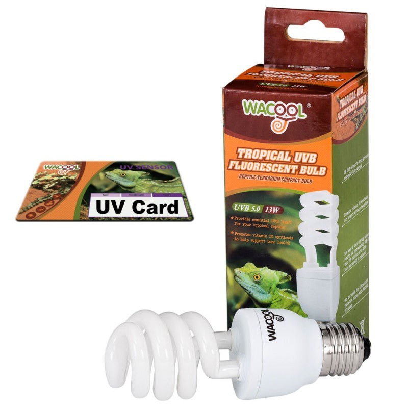 

Лампочка е27 Wacool Tropical UVB 5.0 13W + UV card (SCT5013) для террариума