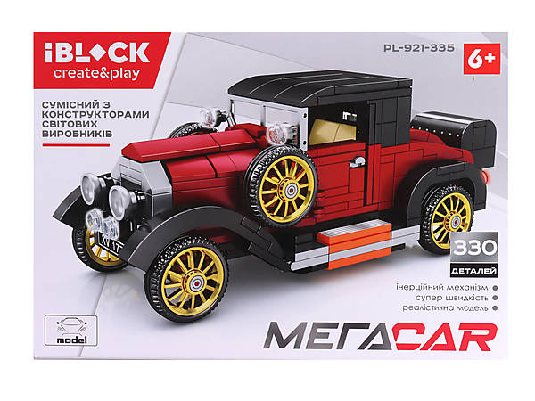 

Конструктор МЕГАCAR, 330 деталей (красный) IBLOCK (PL-921-335)