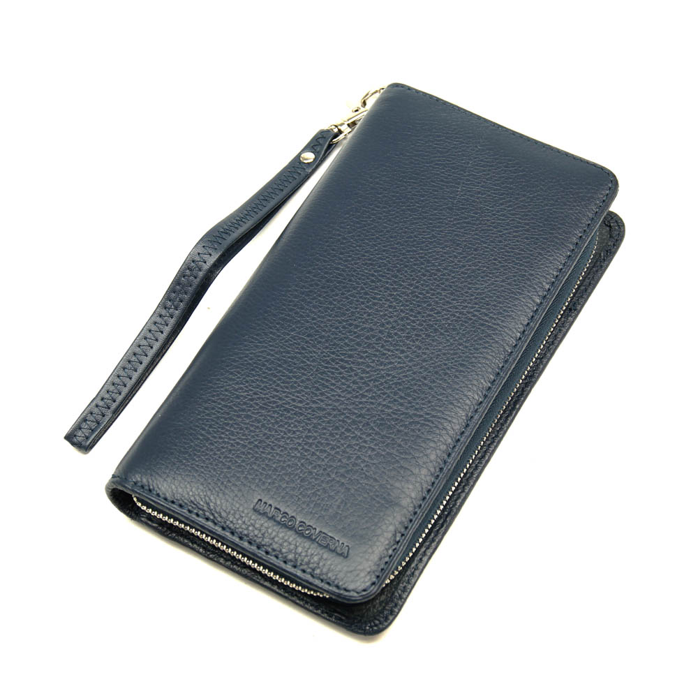 

Женский кожаный кошелек-клатч Marco Coverna (1-6056-5) синий